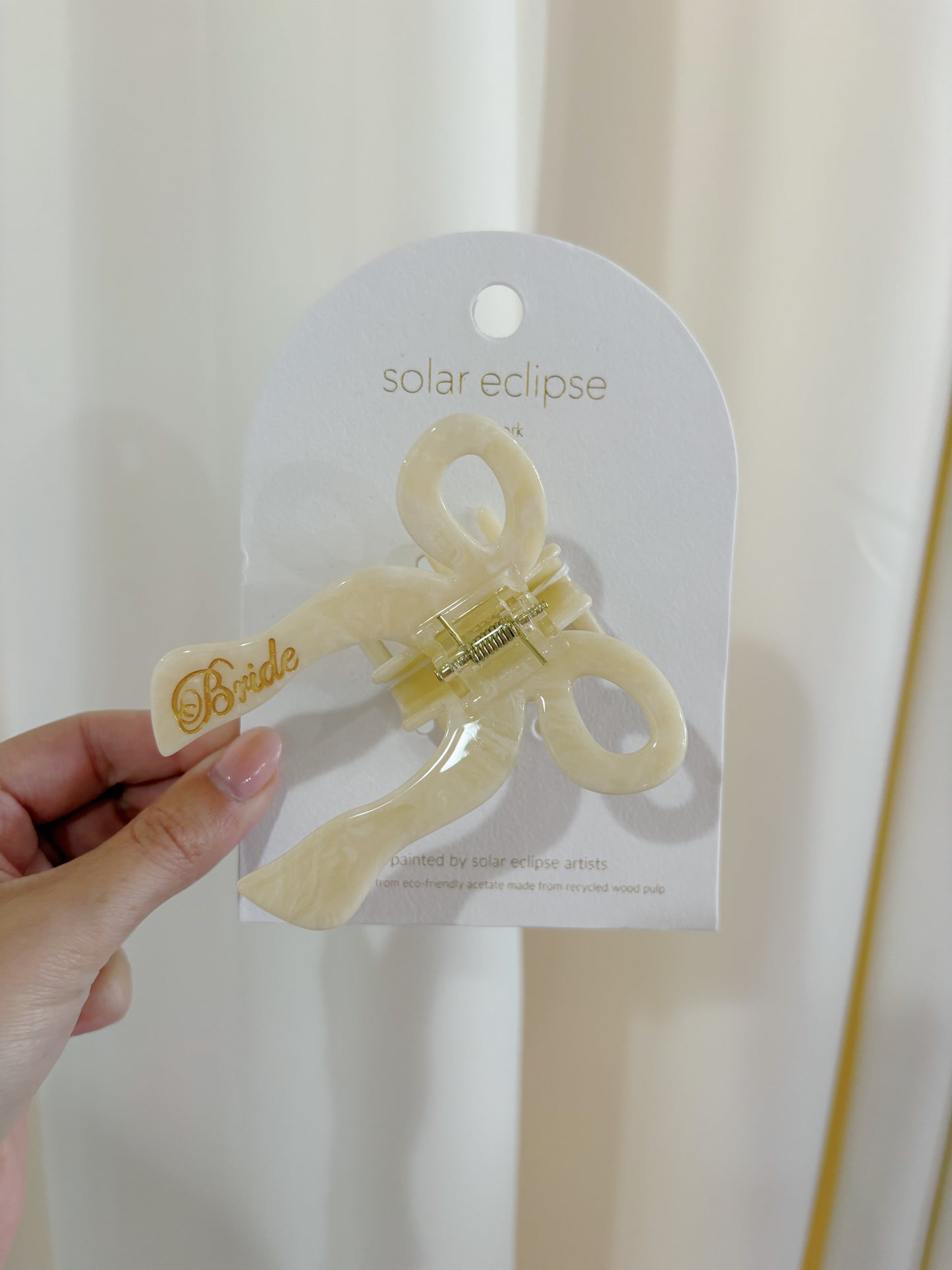HAND-PAINTED BRIDE BOW CLIP