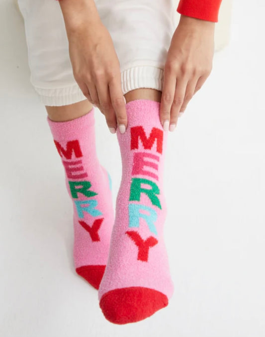 "MERRY" SOCKS, PINK