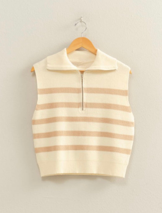 NICOLETTE VEST- CREAM/TAUPE