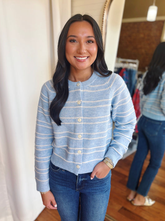 HAYDEN CARDIGAN- LIGHT BLUE