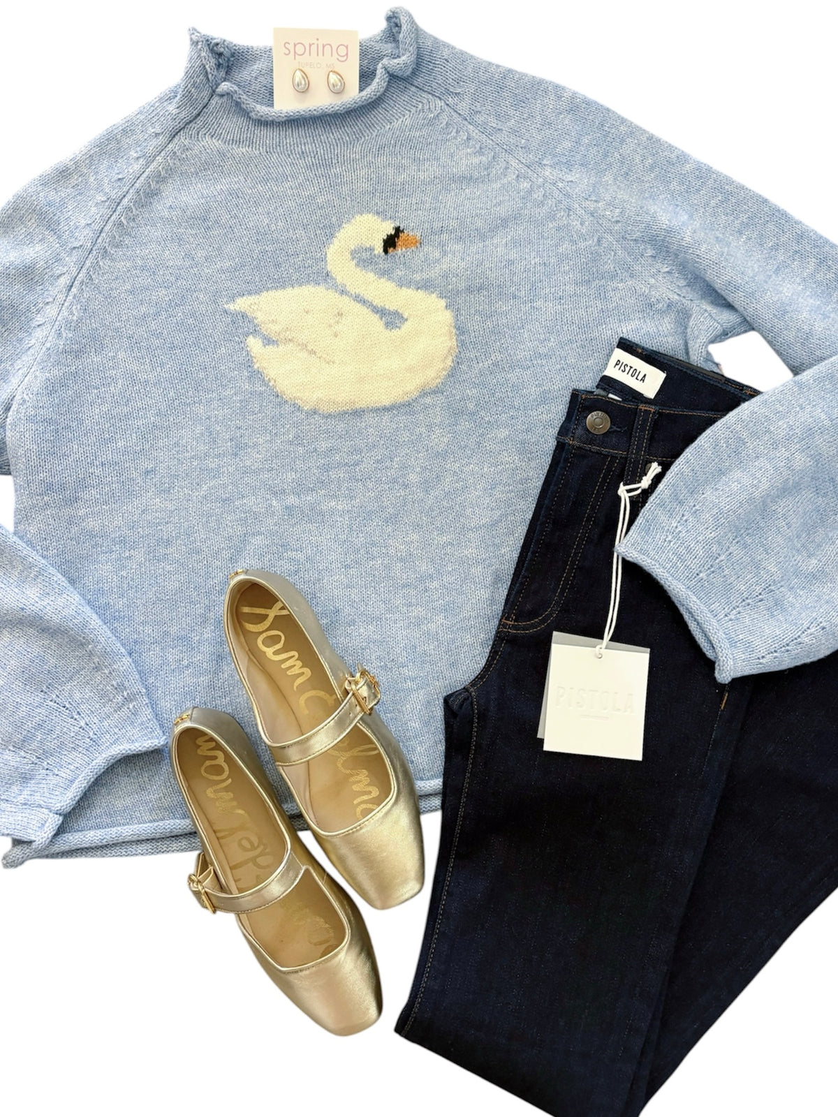 SWAN SWEATER- LIGHT BLUE