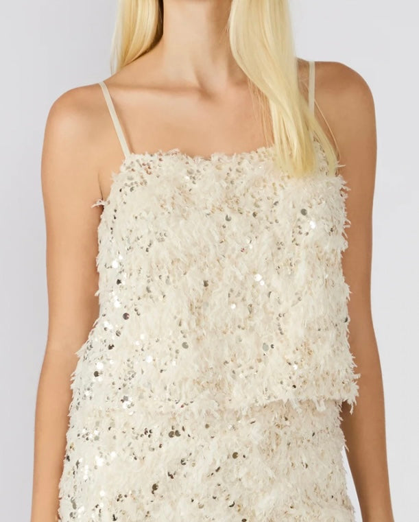 BLAKELYN FEATHER TOP- IVORY
