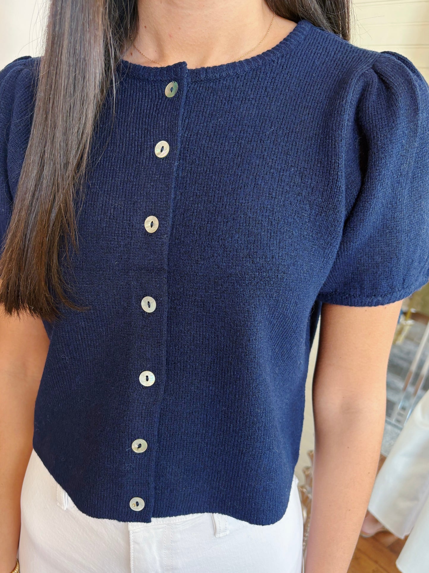 TORI SWEATER TOP- NAVY