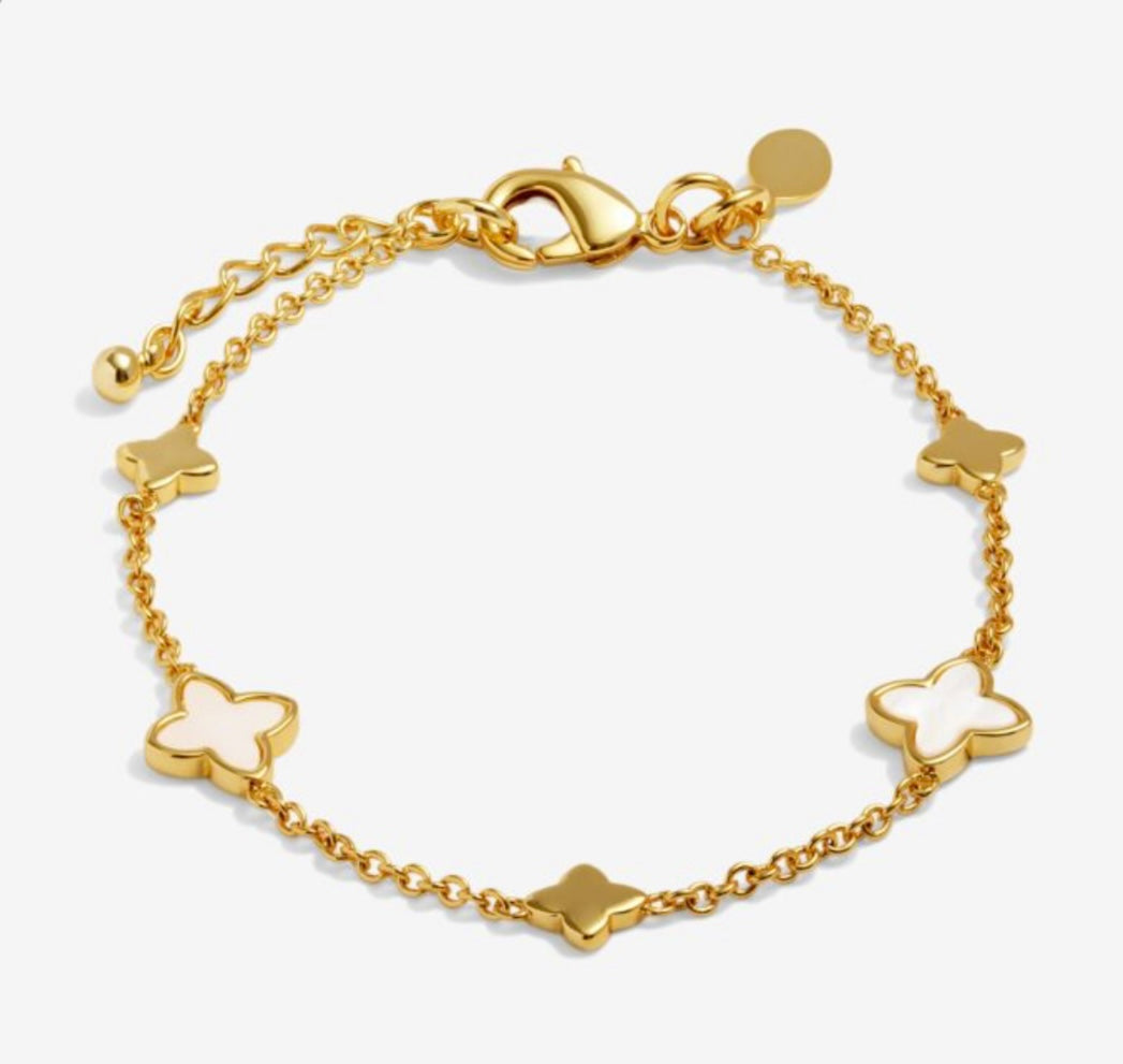 LOVED BY YOU/MOTHER OF PEARL CLOVER BRACELET