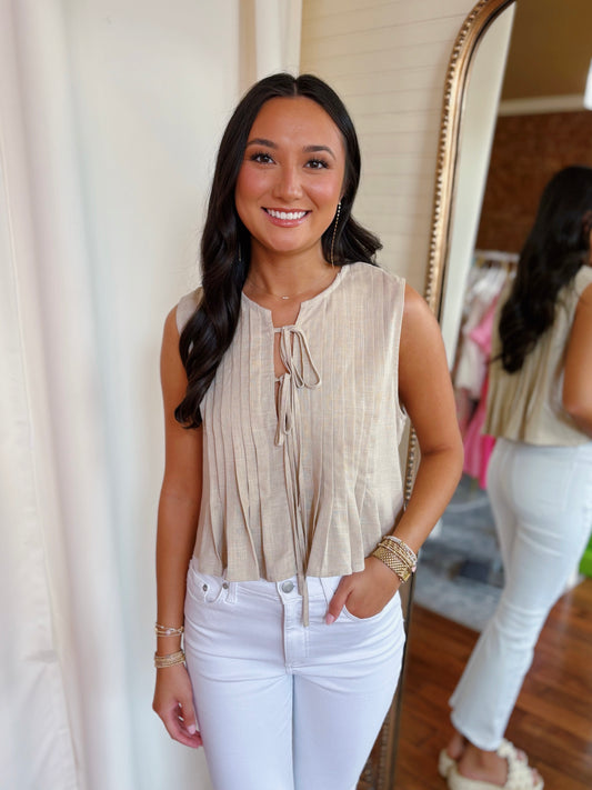 RILEY TOP- TAUPE