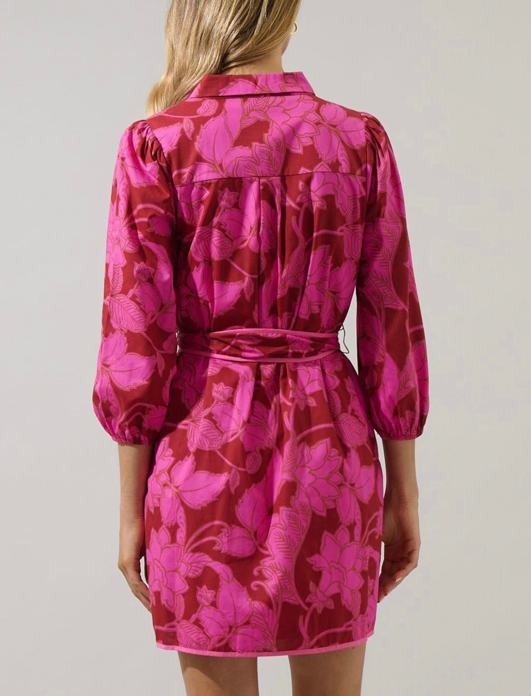 RAMY DRESS- BURGUNDY/PINK