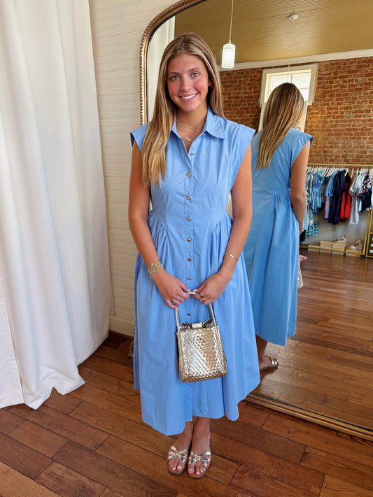 MADISON MIDI DRESS- LIGHT BLUE
