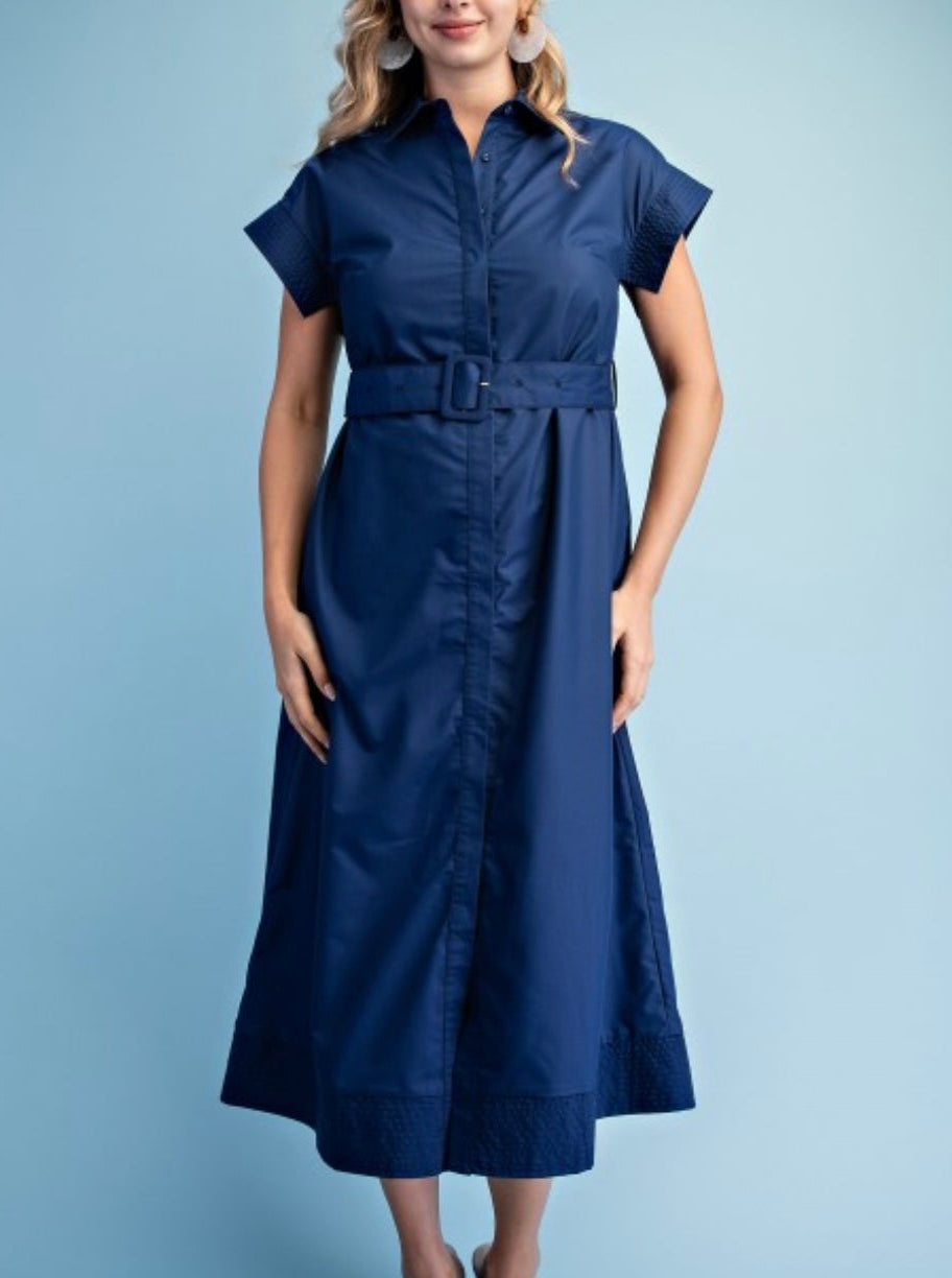 JULIE SHIRT DRESS- NAVY
