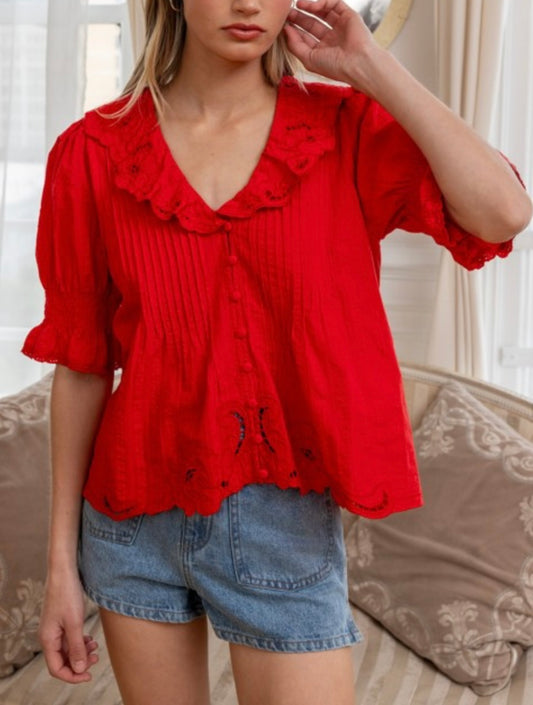 MARGARET TOP- RED