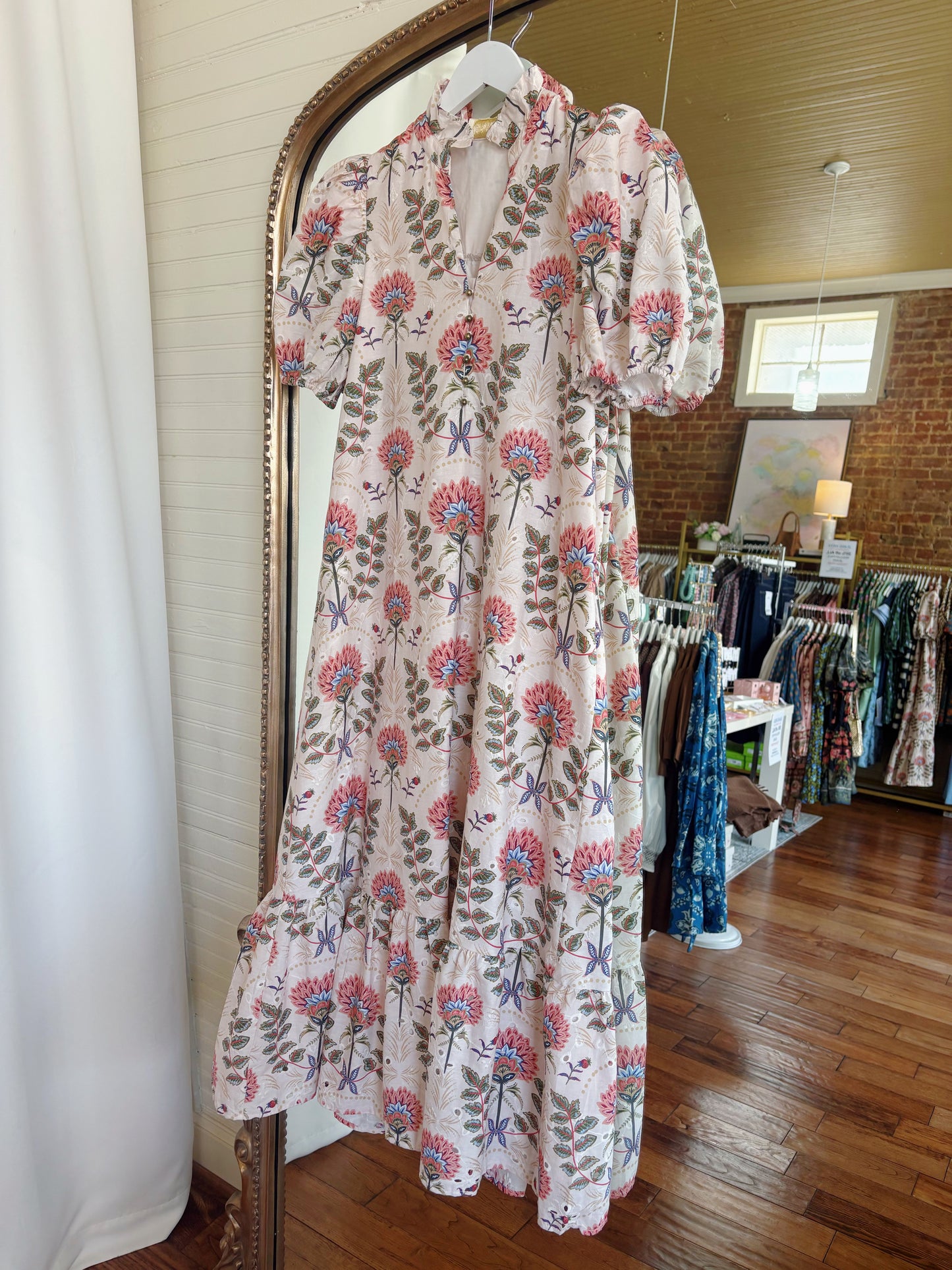 STEWART MIDI DRESS- ECRU FLORAL