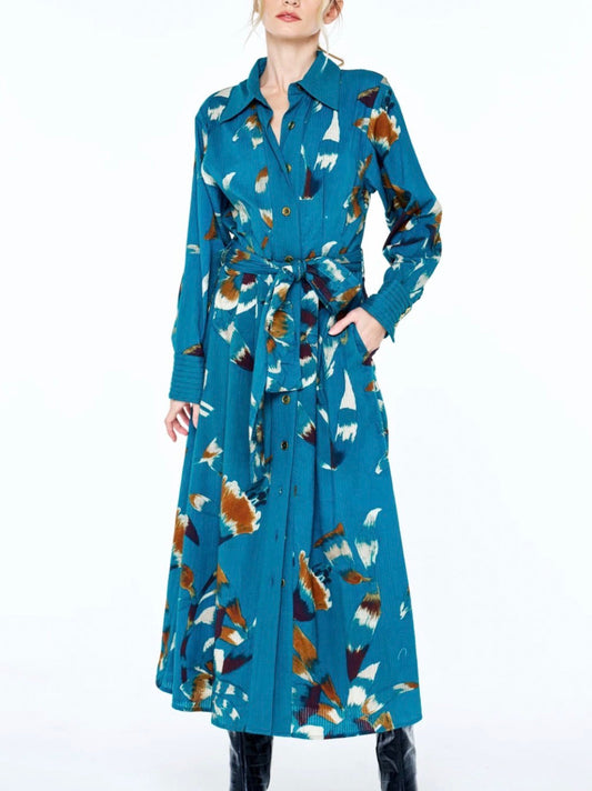 POLYNA SHIRT DRESS- TEAL