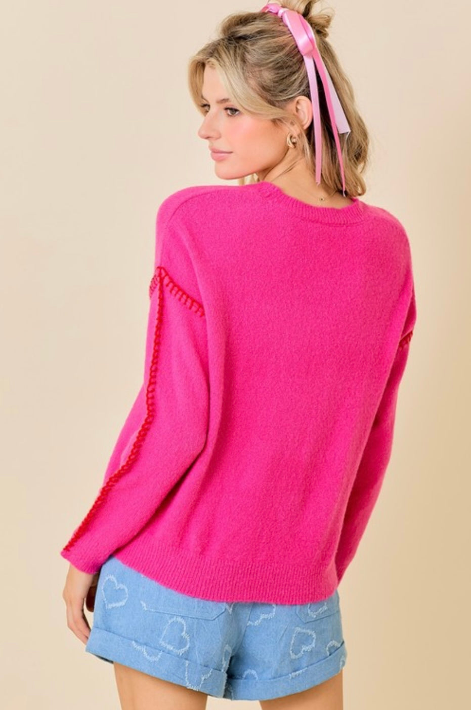 HART SWEATER- HOT PINK