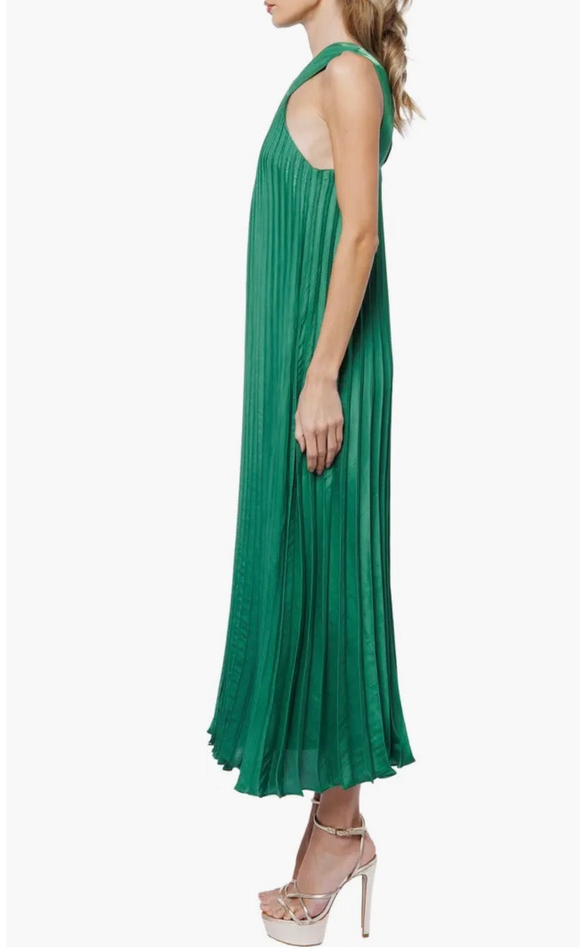 MELLISA PLEATED SATIN DRESS