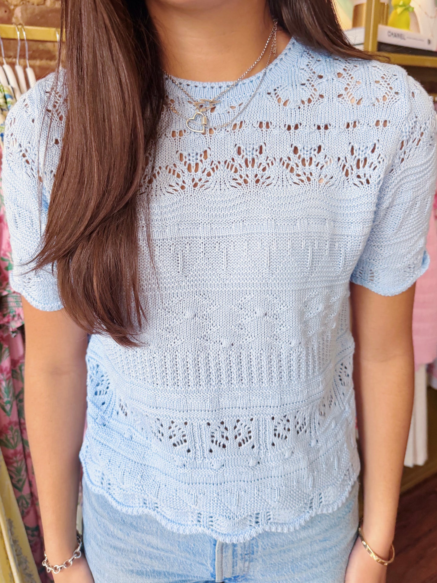 ICE BLUE SWEATER TOP