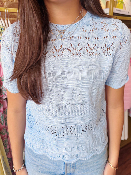 ICE BLUE SWEATER TOP