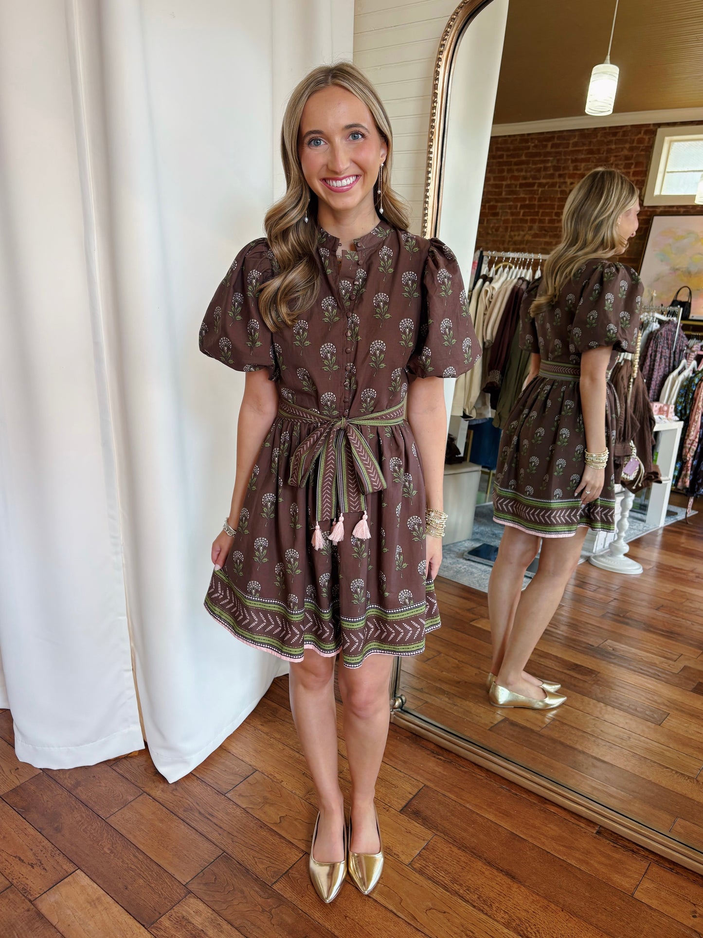 VICTORIA MINI DRESS- CHOCOLATE