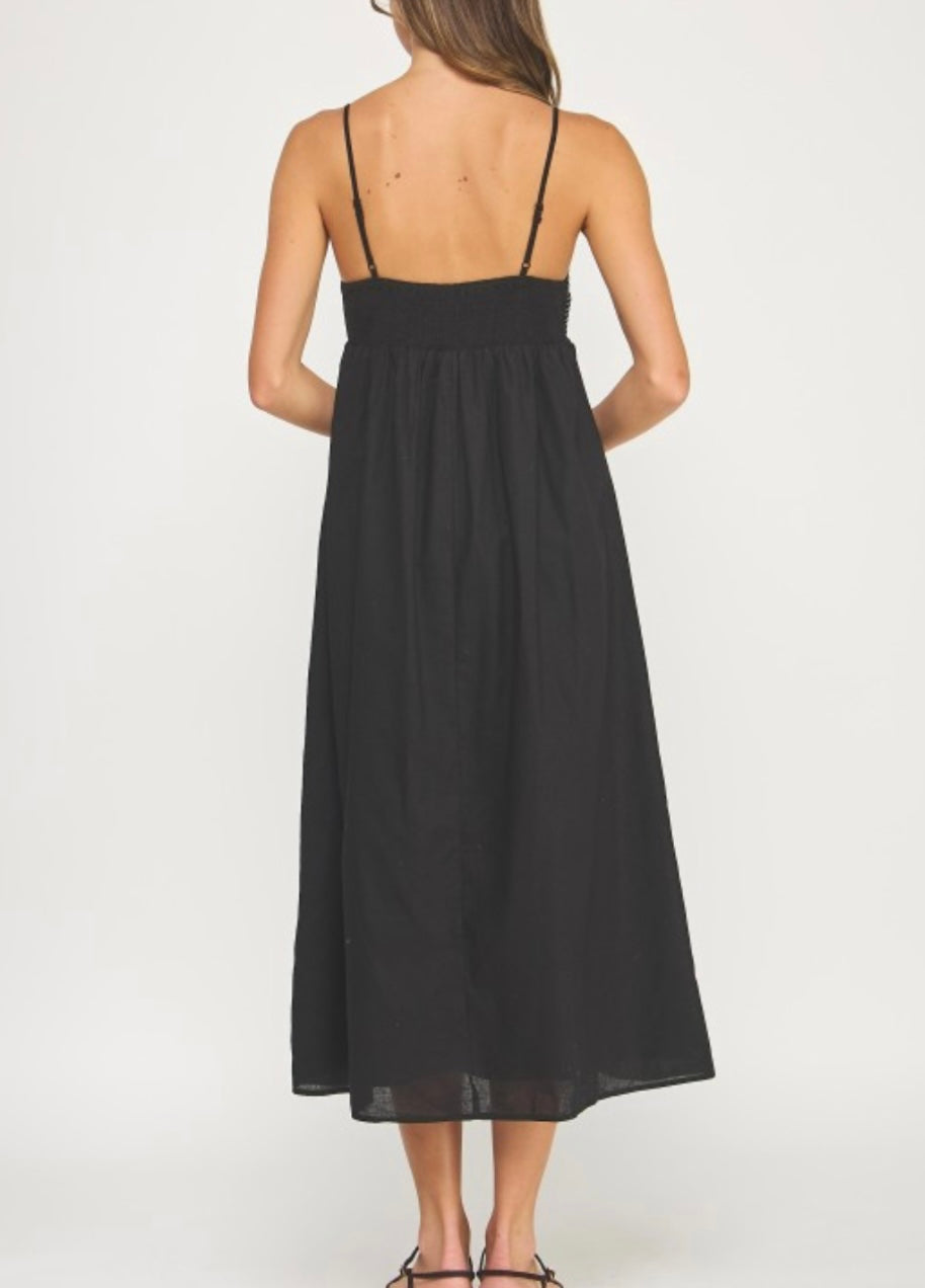 MOLLY MIDI DRESS- BLACK
