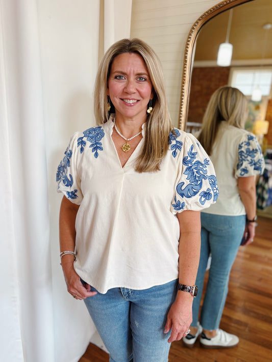 JULIA CORDUROY TOP- CREAM