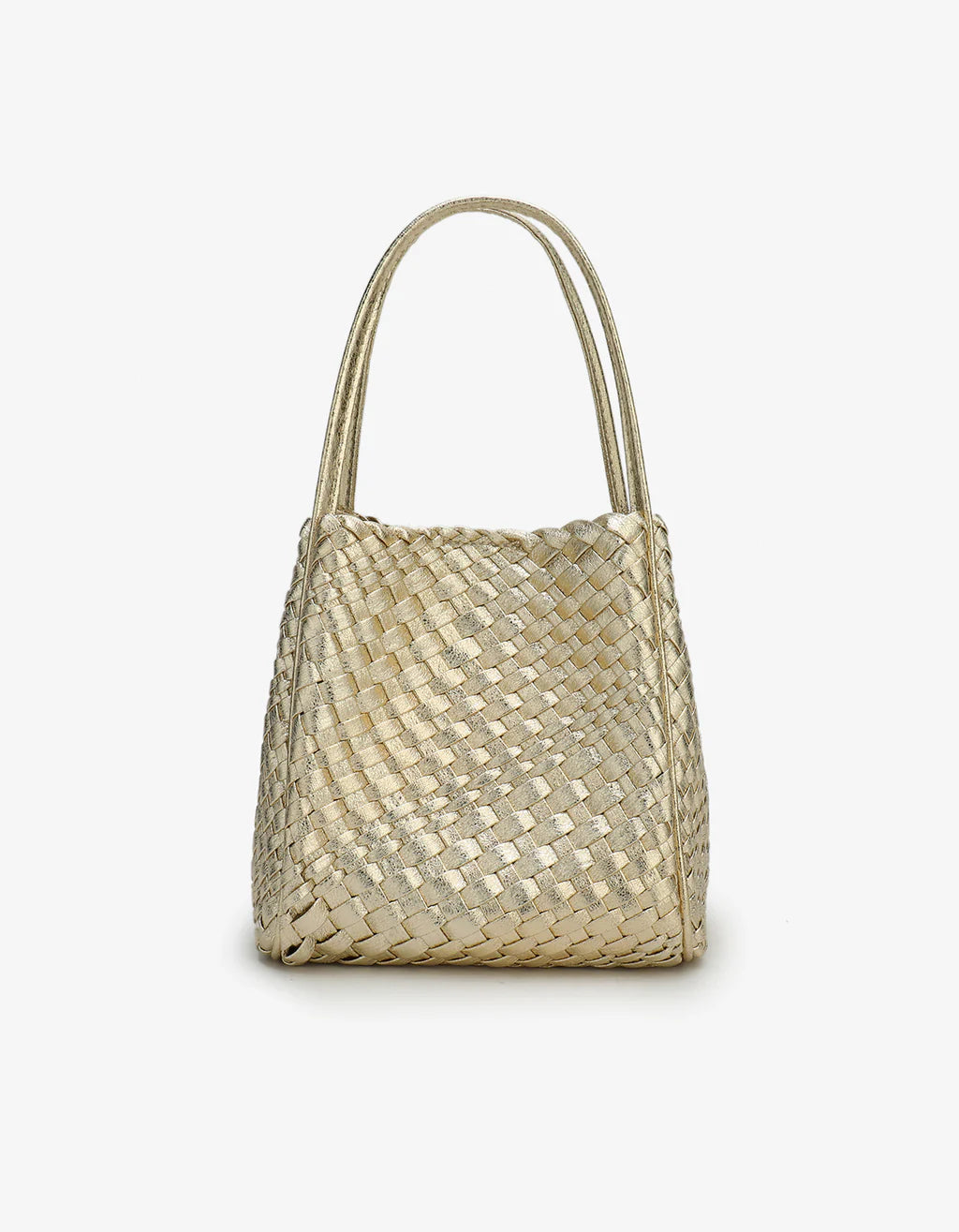HOLLACE WOVEN MINI TOTE- HI SHINE PLATINUM