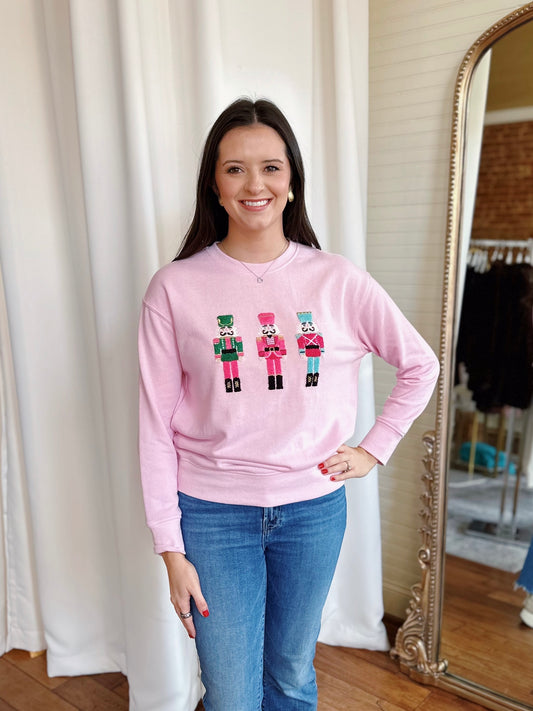 NUTCRACKER SWEATSHIRT- BLUSH