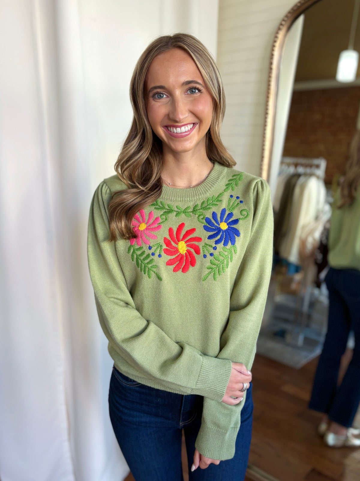 FLORENCE SWEATER TOP- OLIVE