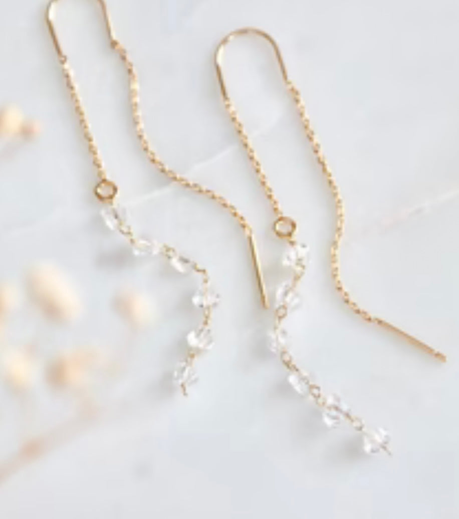 CRYSTAL THREADER EARRINGS